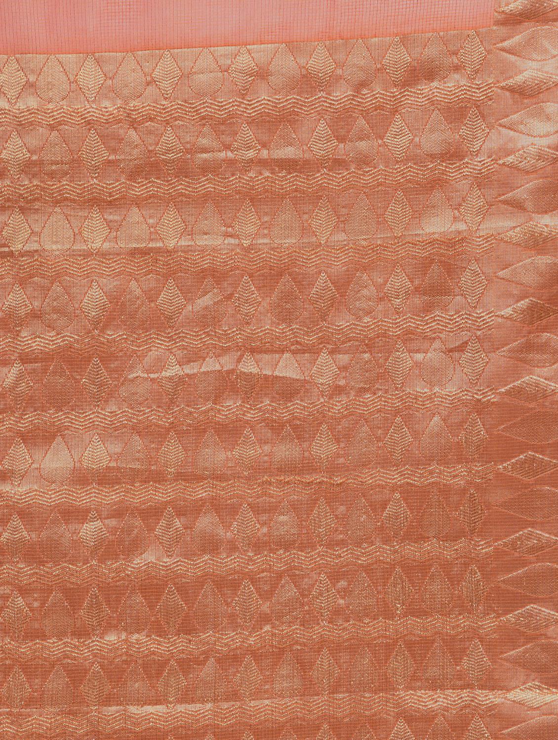 geometrical zari border handloom saree with blouse - 15345655 - Zoom Image - 3