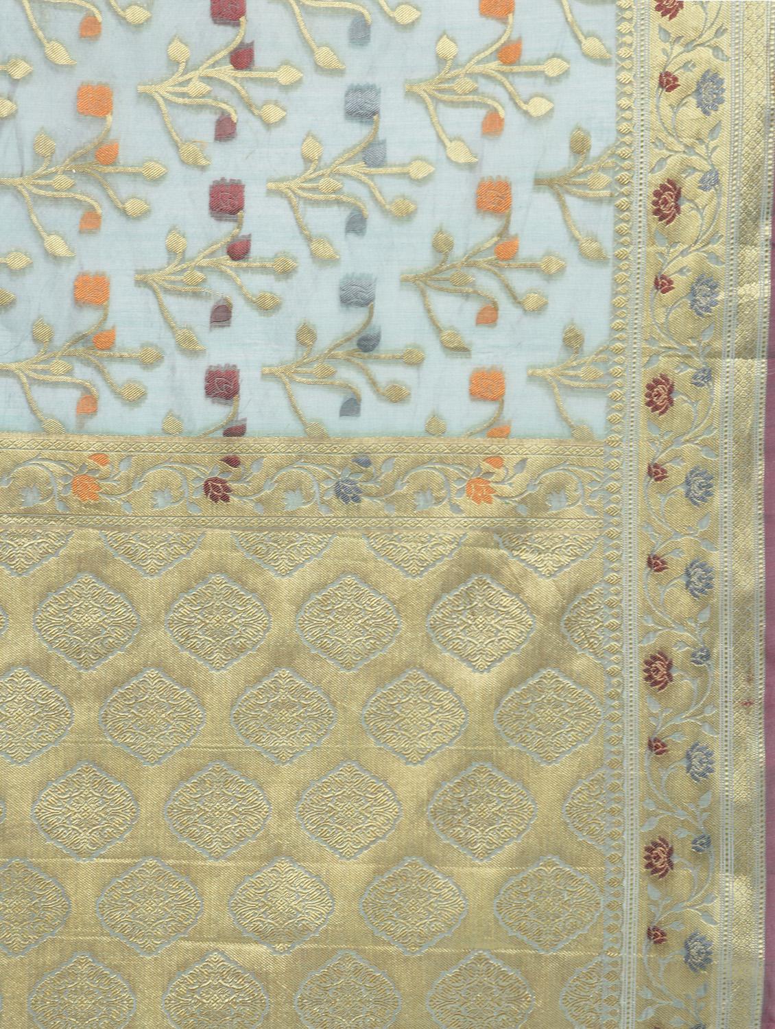 Zari Work Banarasi Saree with blouse - 15345656 - Zoom Image - 3