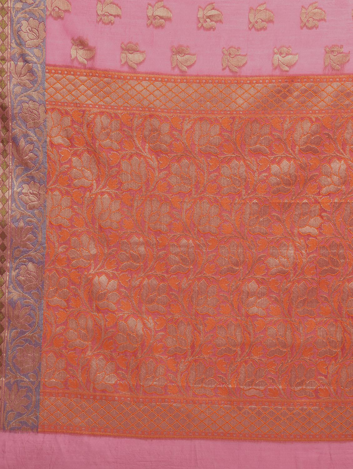 Zari Work Banarasi Saree with blouse - 15345669 - Zoom Image - 3