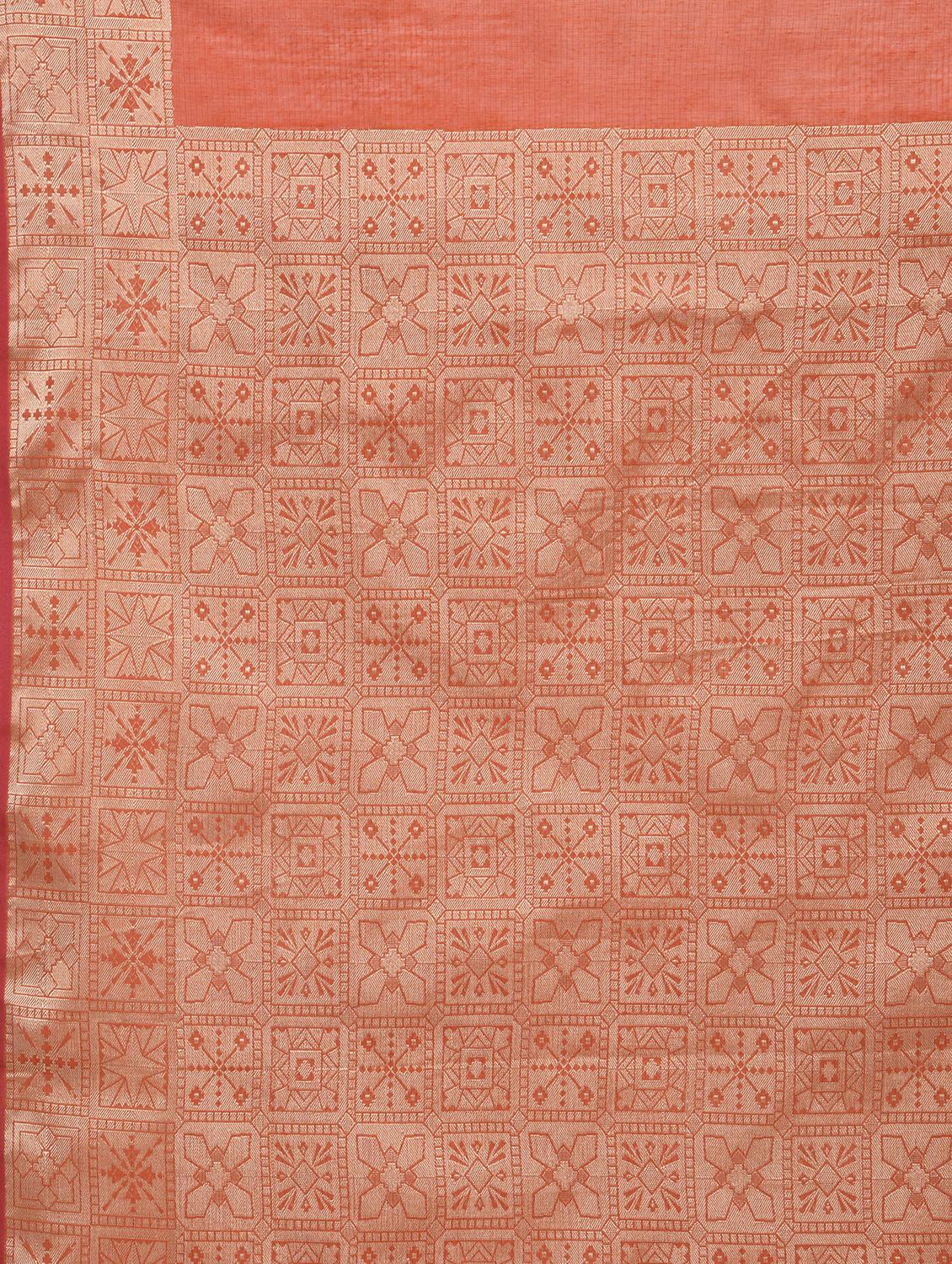 geometrical zari border handloom saree with blouse - 15345676 - Zoom Image - 3