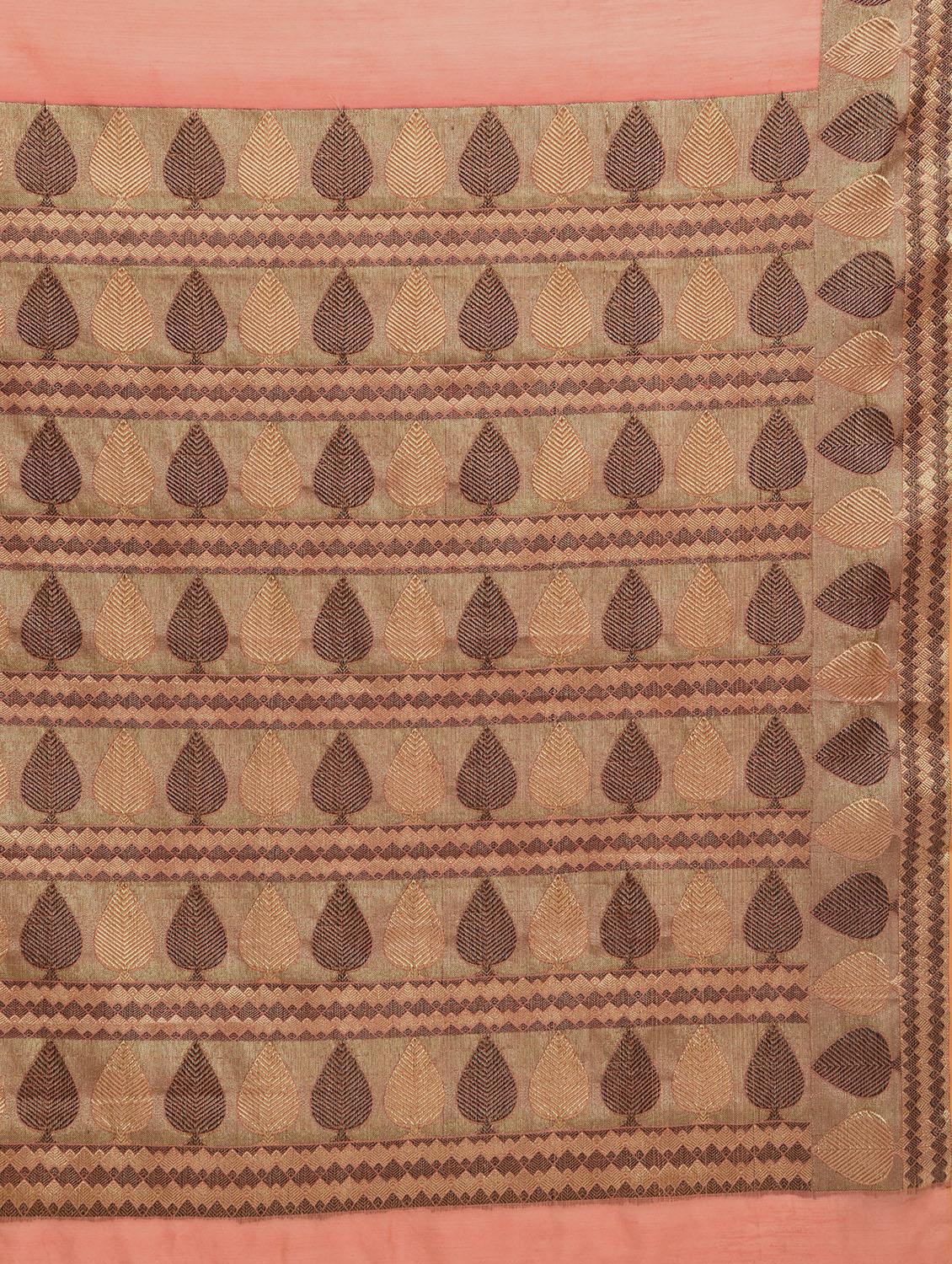 geometrical zari border handloom saree with blouse - 15345685 - Zoom Image - 3