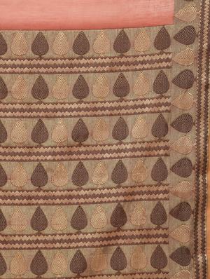 geometrical zari border handloom saree with blouse - 15345687 - Standard Image - 3