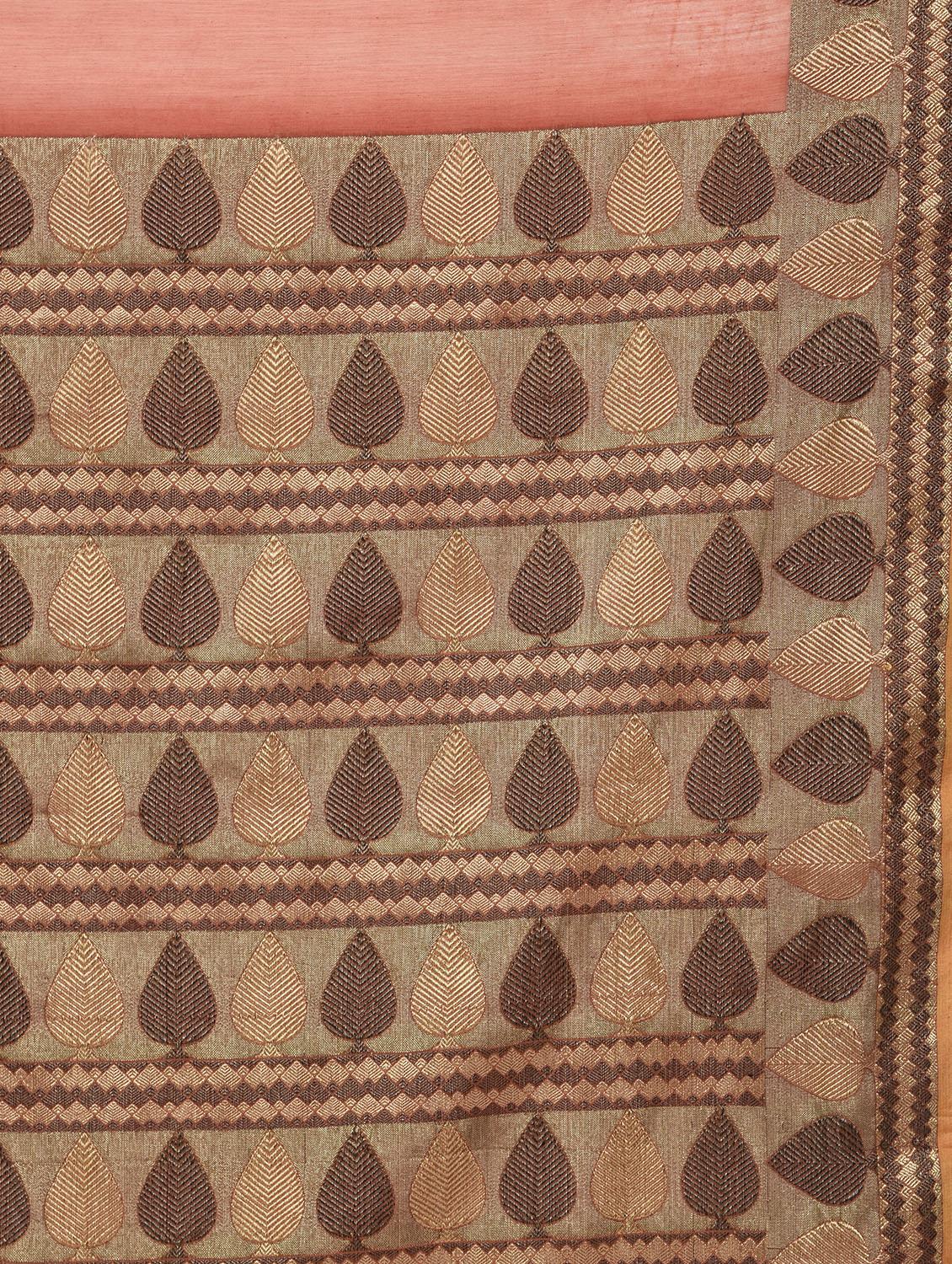 geometrical zari border handloom saree with blouse - 15345687 - Zoom Image - 3