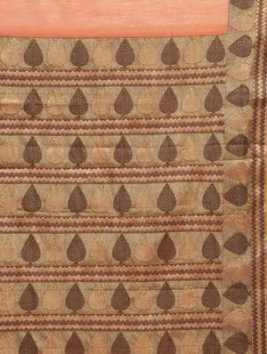 contrast zari border handloom saree with blouse - 15345689 - Standard Image - 3
