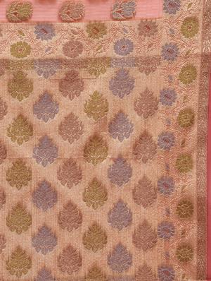 Floral Motif Banarasi Saree with blouse - 15345693 - Standard Image - 3