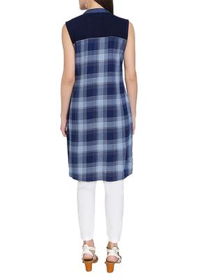checkered straight kurta - 15345721 - Standard Image - 3
