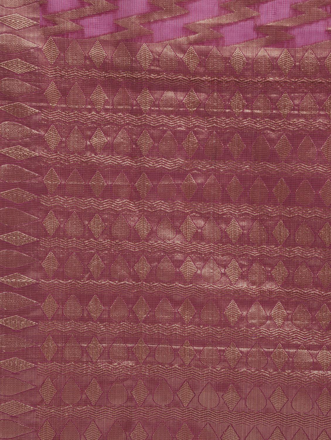 chevron zari motif Banarasi Saree with blouse - 15345757 - Zoom Image - 3