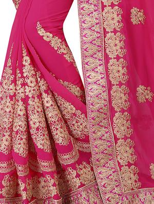 coding embroidery work saree with blouse - 15345825 - Standard Image - 3