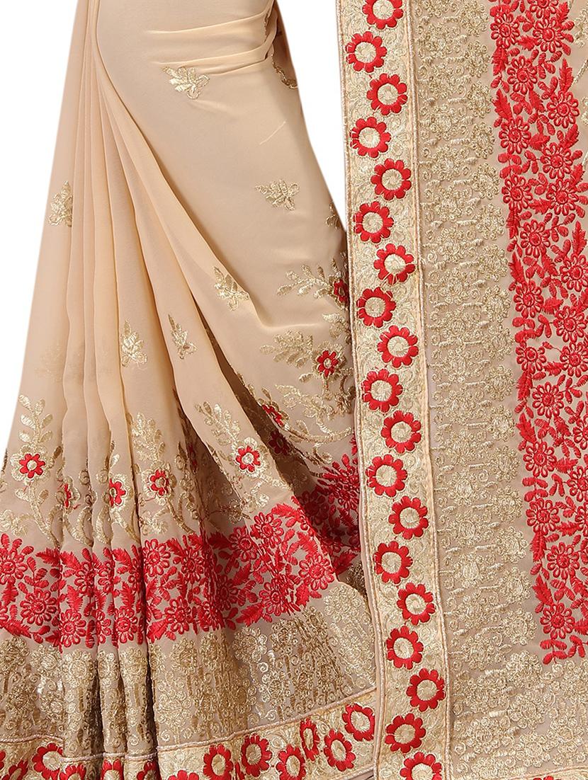 resham & zari embroidery work saree with blouse - 15345835 - Zoom Image - 3