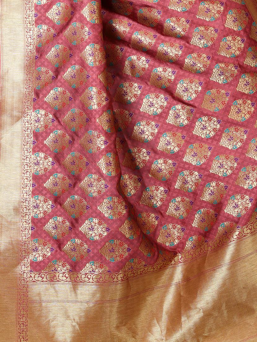 zari woven banarasi silk saree with blouse - 15345841 - Zoom Image - 3