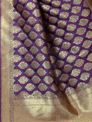 zari woven banarasi silk saree with blouse - 15345844 - Standard Image - 3