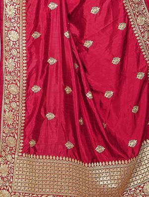 zari embroidery work saree with blouse - 15345846 - Standard Image - 3
