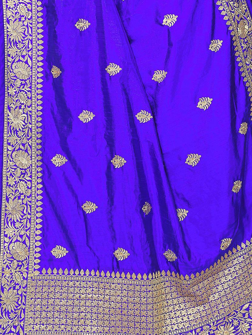 zari embroidery work saree with blouse - 15345851 - Zoom Image - 3
