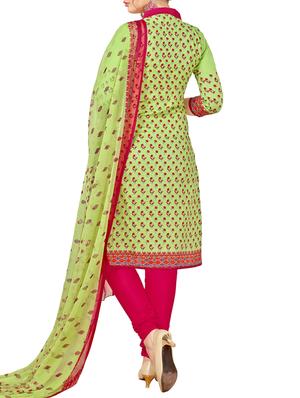 Printed unstitched churidaar suit - 15345883 - Standard Image - 3