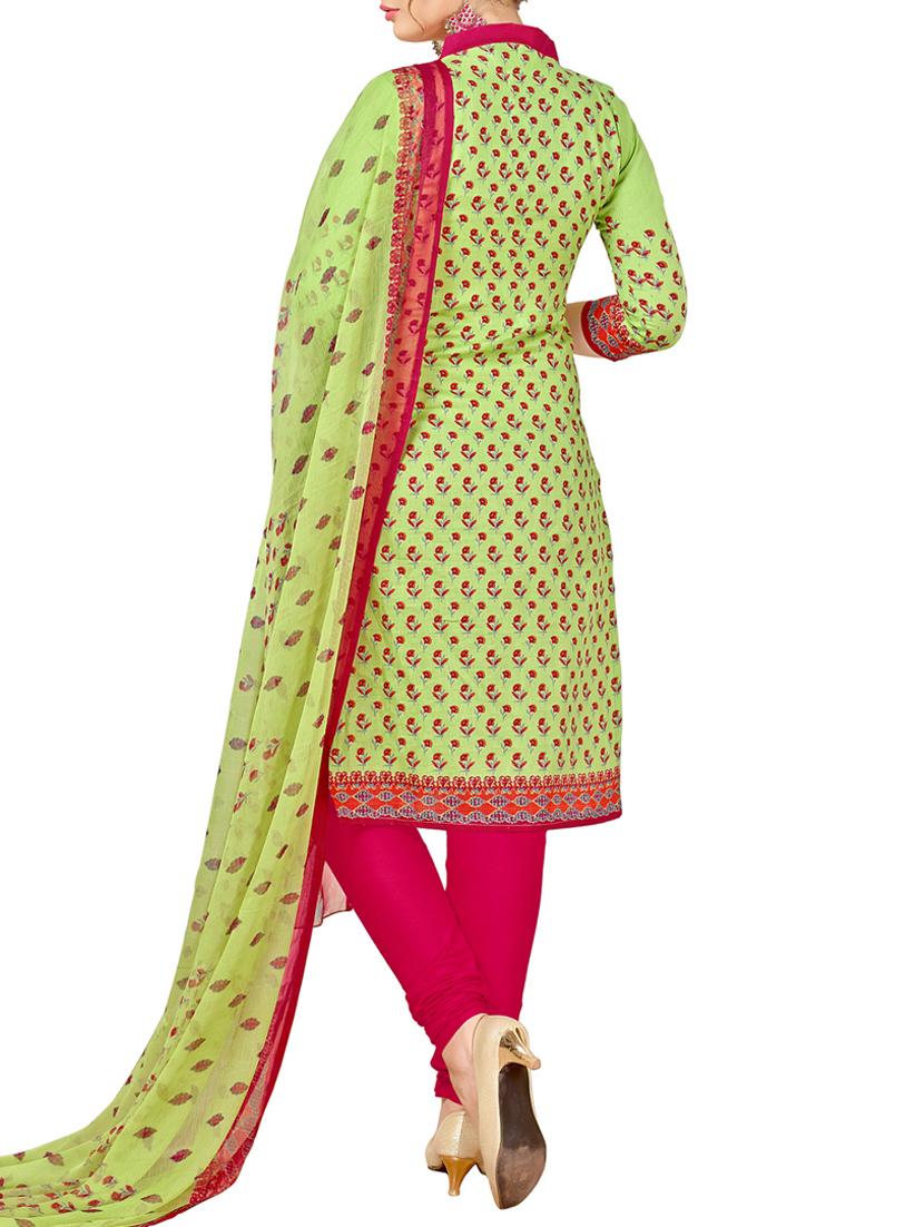 Printed unstitched churidaar suit - 15345883 - Zoom Image - 3