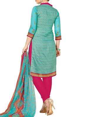 Embroidered unstitched churidaar suit - 15345885 - Standard Image - 3