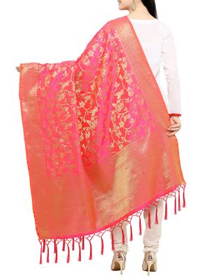 pink art silk banarasi dupatta - 15346544 - Standard Image - 3