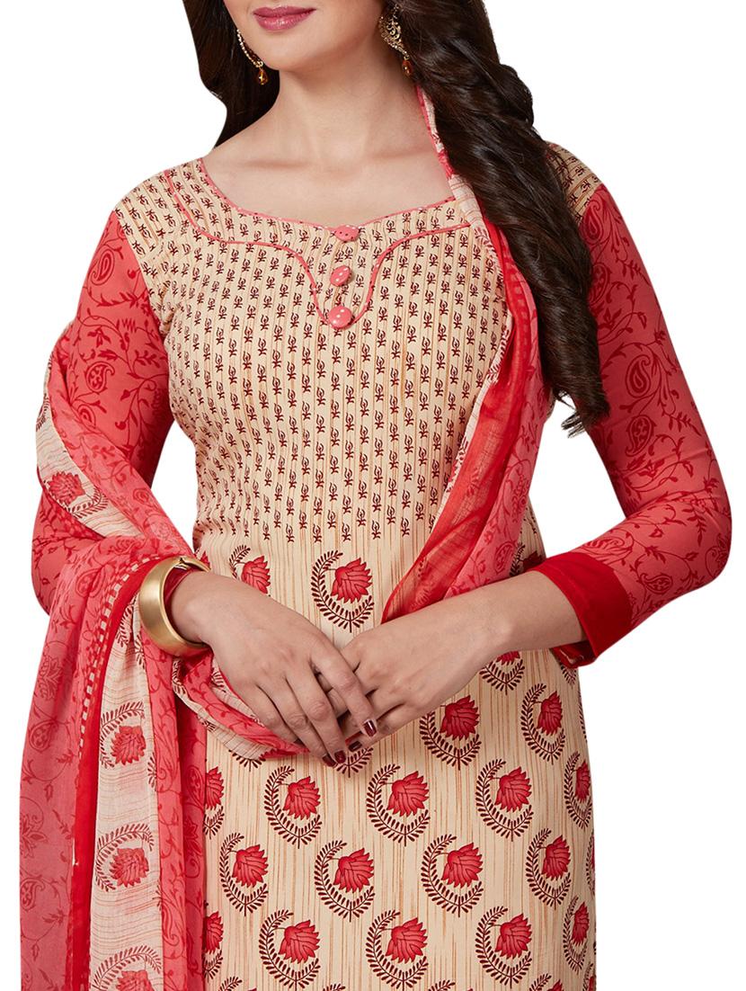 Printed unstitched churidaar suit - 15346587 - Zoom Image - 3