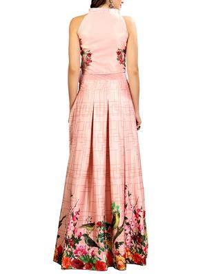 pink silk flared gown - 15346874 - Standard Image - 3