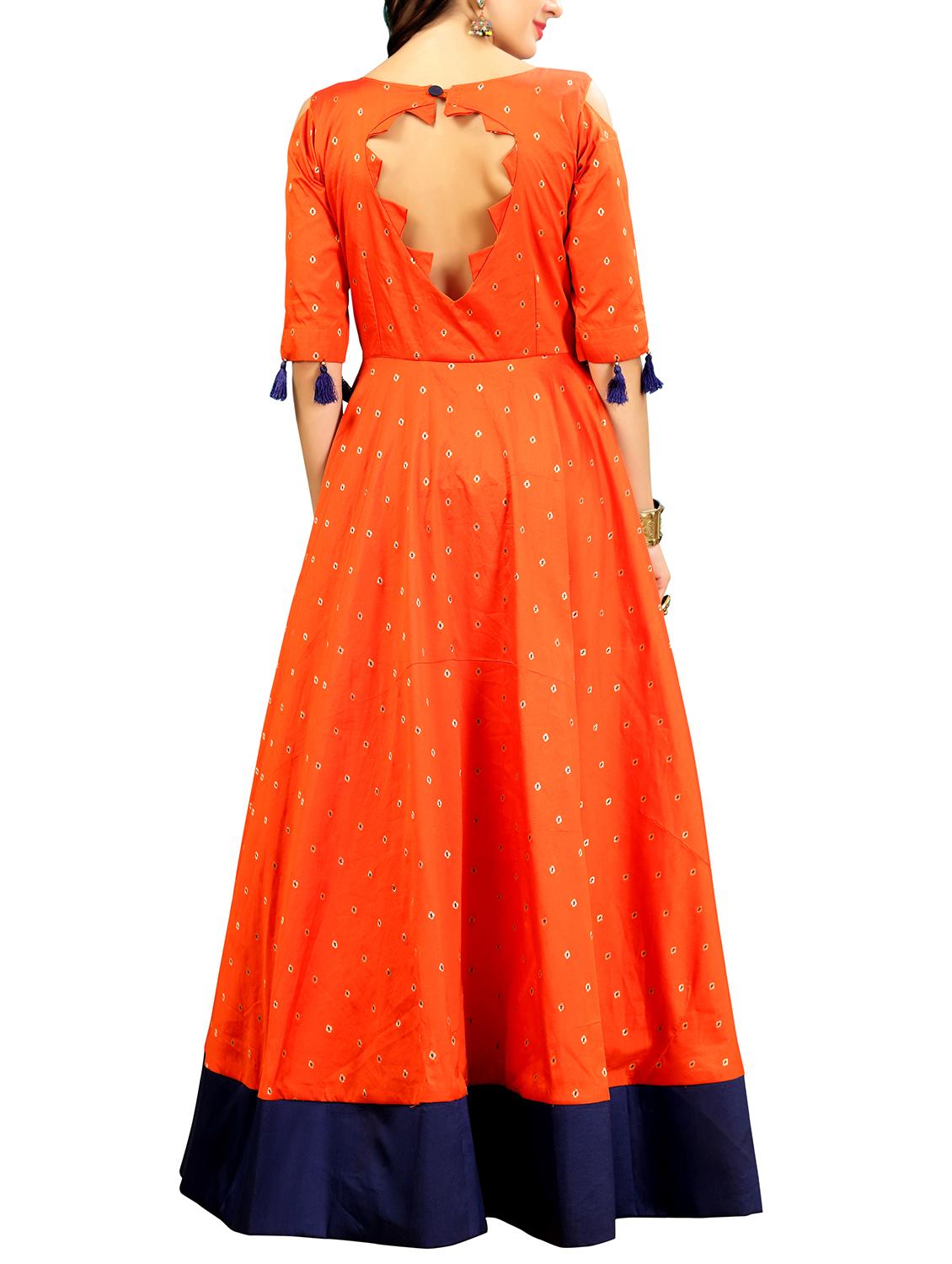 Tassels silk flared gown - 15346877 - Zoom Image - 3
