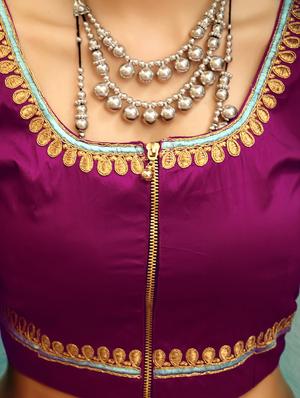 purple silk aline lehenga - 15346931 - Standard Image - 3
