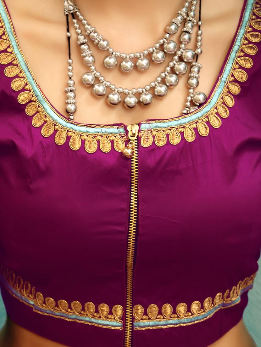 purple silk aline lehenga - 15346931 - Zoom Image - 3