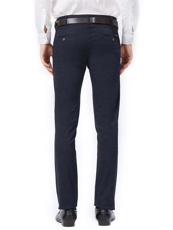blue cotton flat front formal trouser - 15347298 - Zoom Image - 3