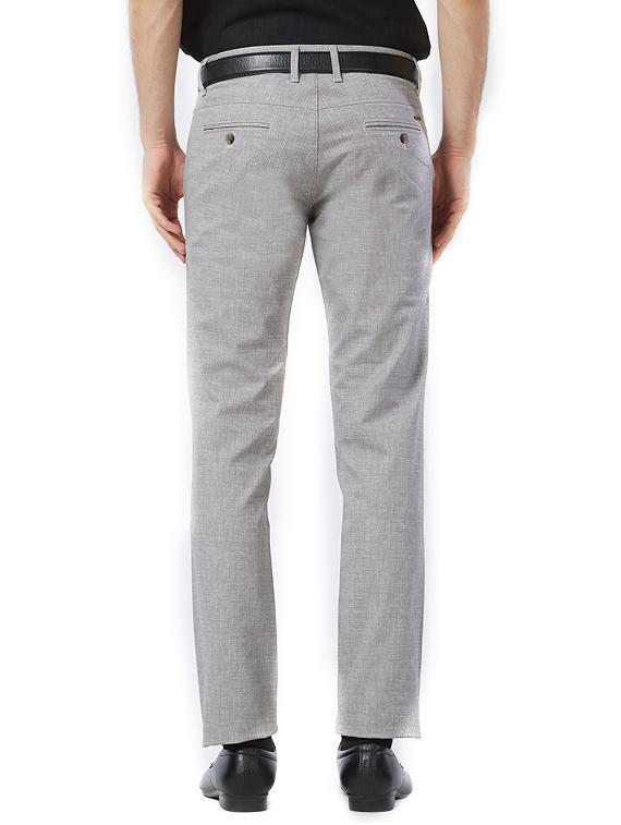 grey cotton flat front formal trouser - 15347303 - Zoom Image - 3