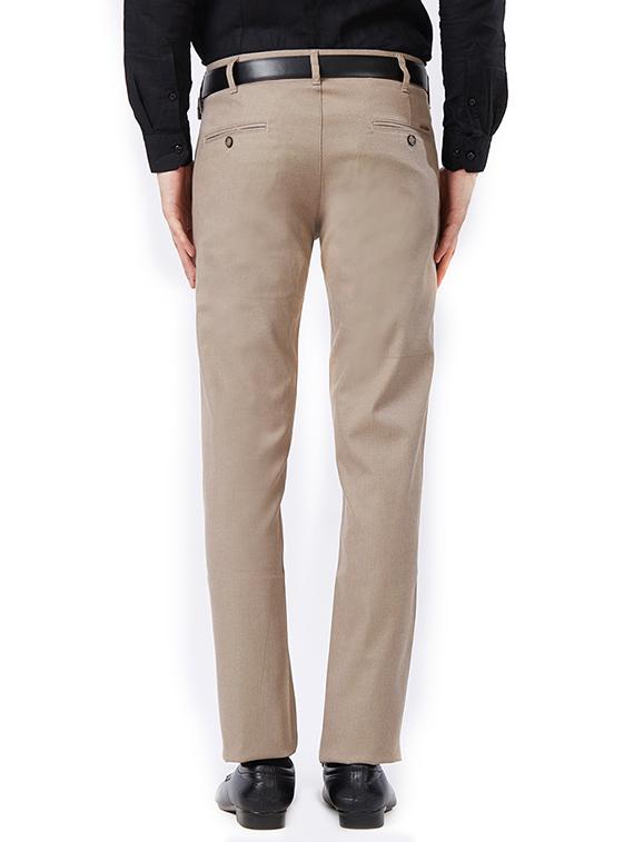 beige cotton flat front formal trouser - 15347304 - Zoom Image - 3