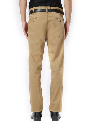 brown cotton flat front casual trouser - 15347327 - Standard Image - 3