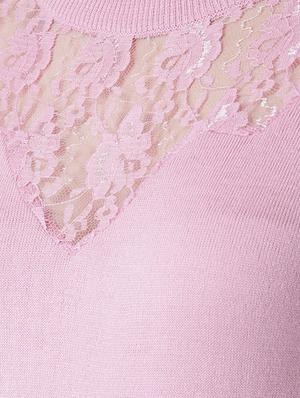 ribbed hem laced pullover - 15347349 - Standard Image - 3