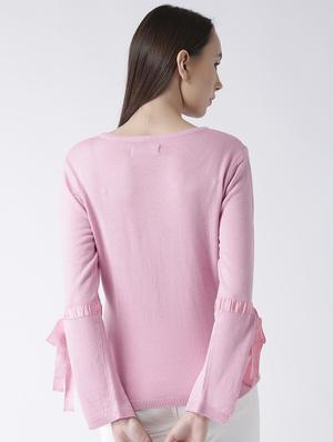 tie-knot sleeve solid pullover - 15347359 - Standard Image - 3