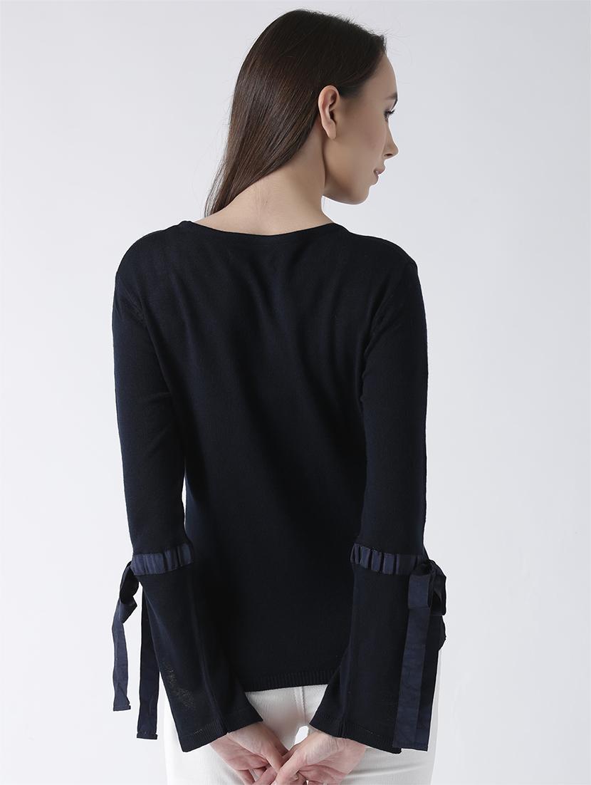 tie-knot sleeve solid pullover - 15347360 - Zoom Image - 3