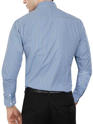 blue polyester blend formal shirt - 15347857 - Standard Image - 3