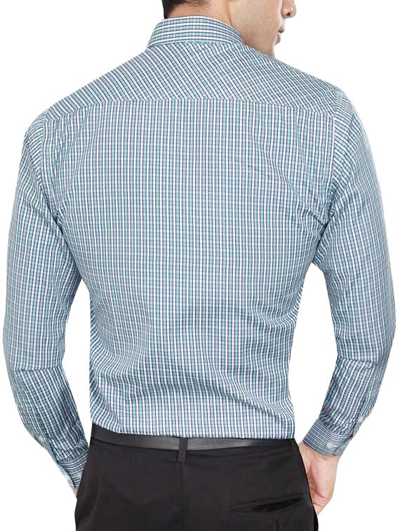 blue polyester blend formal shirt - 15347862 - Zoom Image - 3