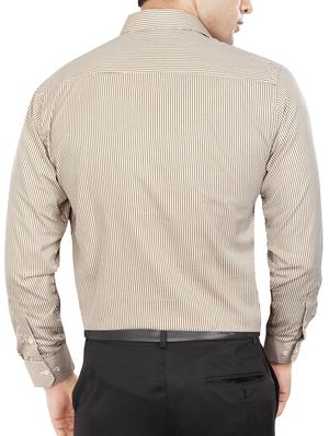 beige polyester blend formal shirt - 15347981 - Standard Image - 3