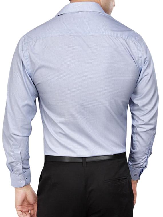 blue polyester blend formal shirt - 15347991 - Zoom Image - 3