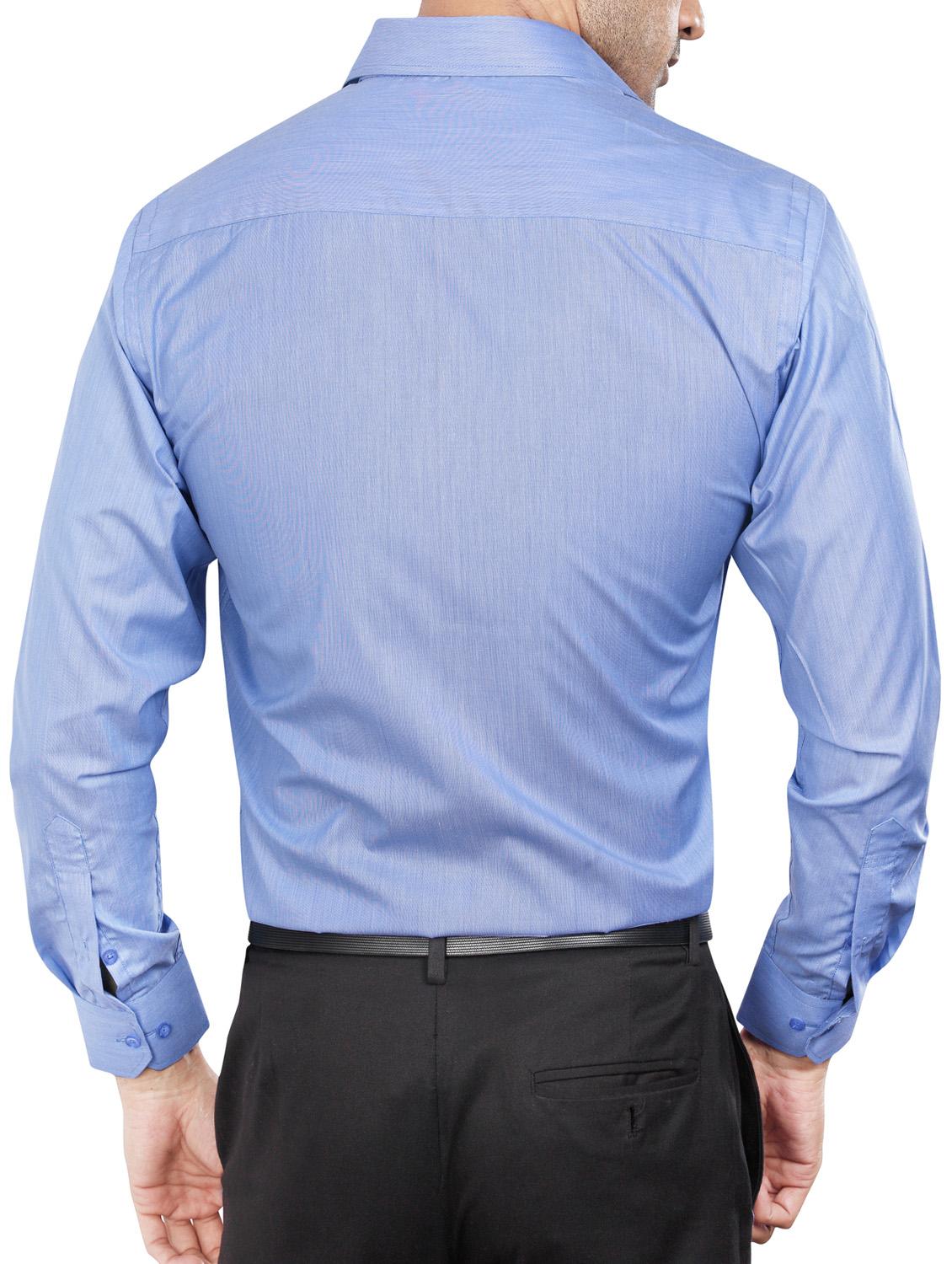 blue polyester blend formal shirt - 15348001 - Zoom Image - 3
