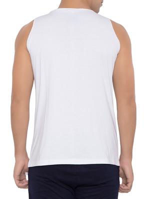 white cotton blend vest - 15348425 - Standard Image - 3