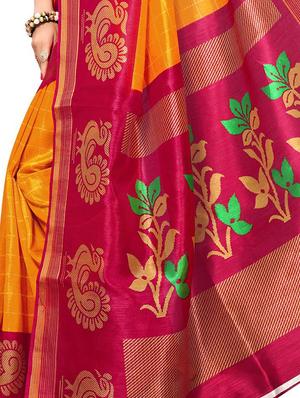 Checkered Bhagalpuri Saree with blouse - 15348495 - Standard Image - 3
