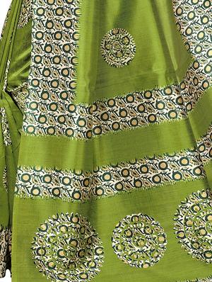 Contrast bordered mysore silk saree with blouse - 15348521 - Standard Image - 3