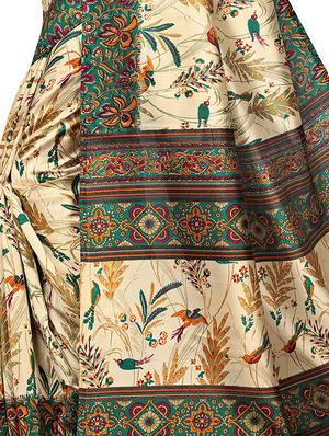 Contrast bordered mysore silk saree with blouse - 15348530 - Standard Image - 3