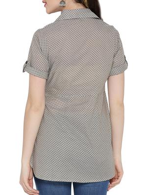 polka dotted high-low tunic - 15348714 - Standard Image - 3