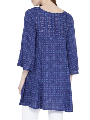 Round neck printed tunic - 15348719 - Standard Image - 3