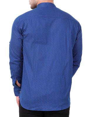 blue cotton casual shirt - 15349192 - Standard Image - 3