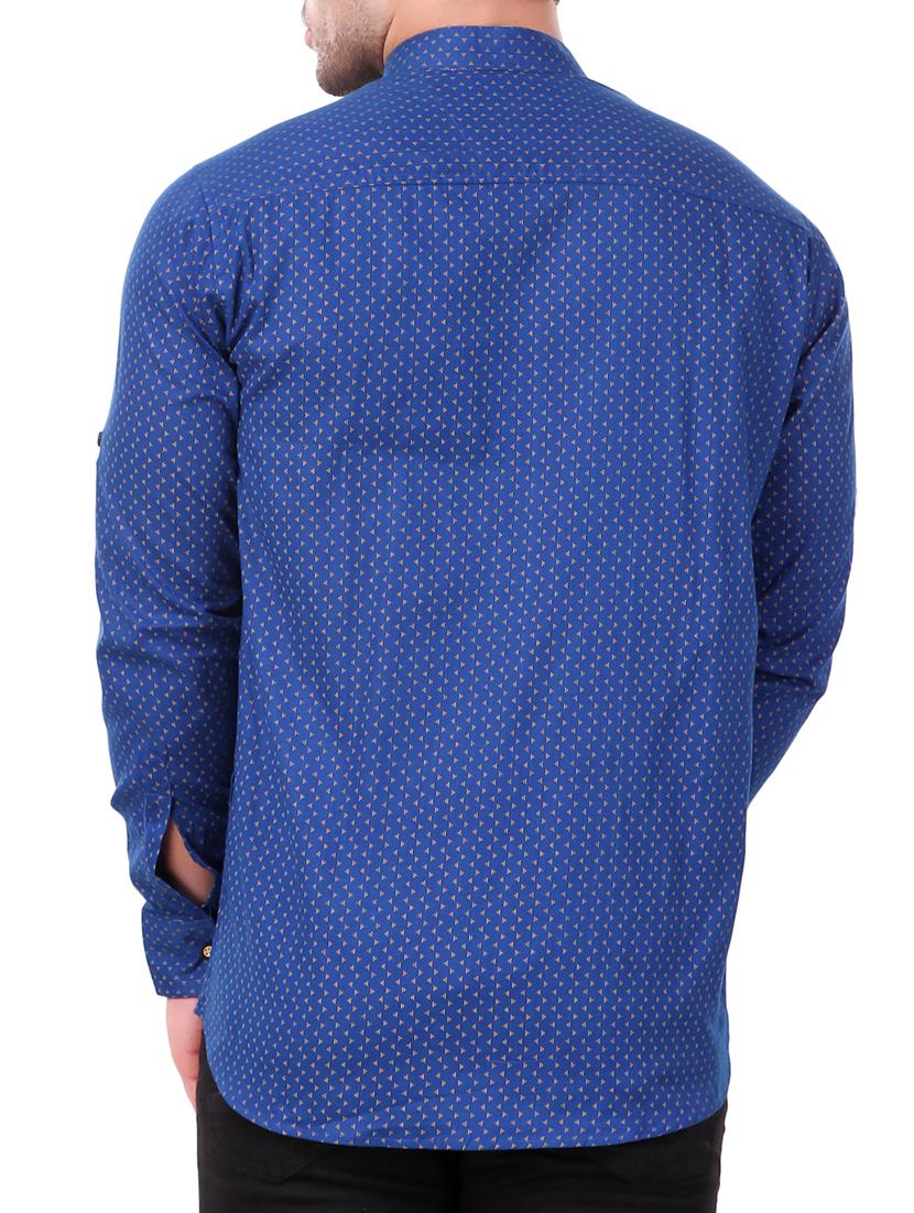 blue cotton casual shirt - 15349192 - Zoom Image - 3