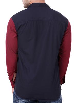 dark blue cotton casual shirt - 15349193 - Standard Image - 3