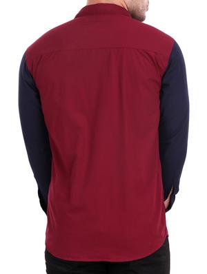 maroon cotton casual shirt - 15349194 - Standard Image - 3