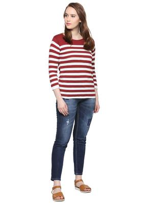 striped round neck tee - 15349430 - Standard Image - 3