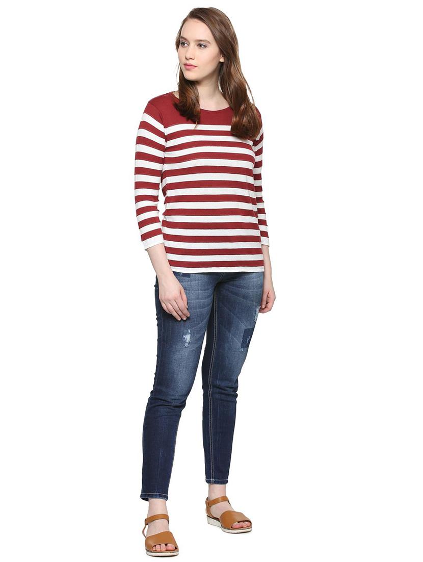 striped round neck tee - 15349430 - Zoom Image - 3
